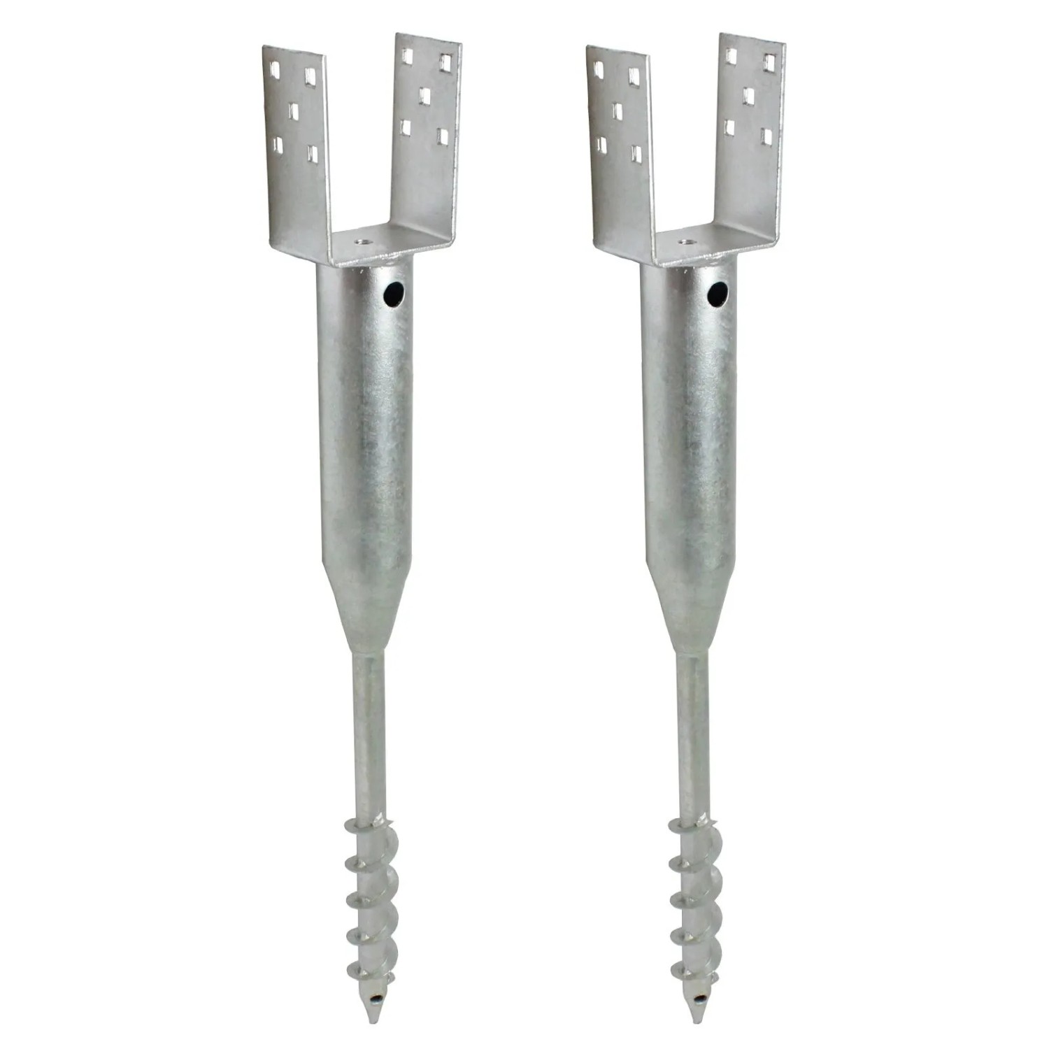 TRUTZHOLM 2x U Profil Bodenhülse Zum Einschrauben 10x10cm 86,5cm Lang Feuerverzinkt