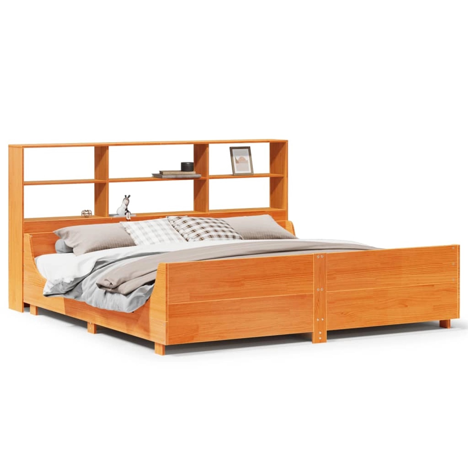 vidaXL Massivholzbett ohne Matratze Wachsbraun 200x200 Massivholz 3323796 günstig online kaufen