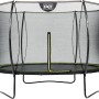 Schwarzes EXIT Silhouette Trampolin D305cm mit Sicherheitsnetz für den Garten.
