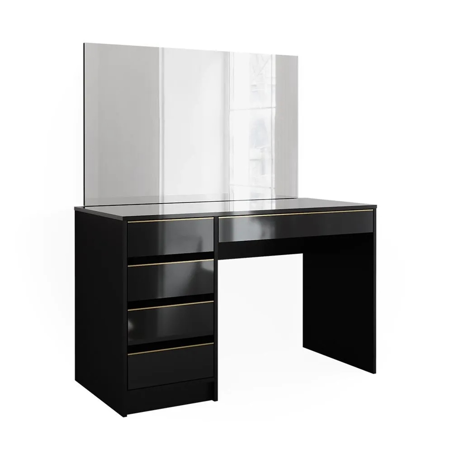 Vicco Schminktisch Sherry Schwarz/Gold 120 x 145 mit Spiegel