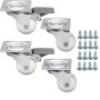 SOTECH Set 2 und 2 Möbelrolle KIEL Ø35 mm Transparent inkl. Schraubenset