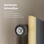 Detailaufnahme: Nahtlose Schweißtechnik des Emke Heizkörpers in Anthrazit. Stabile Verbindung für Badheizkörper.
