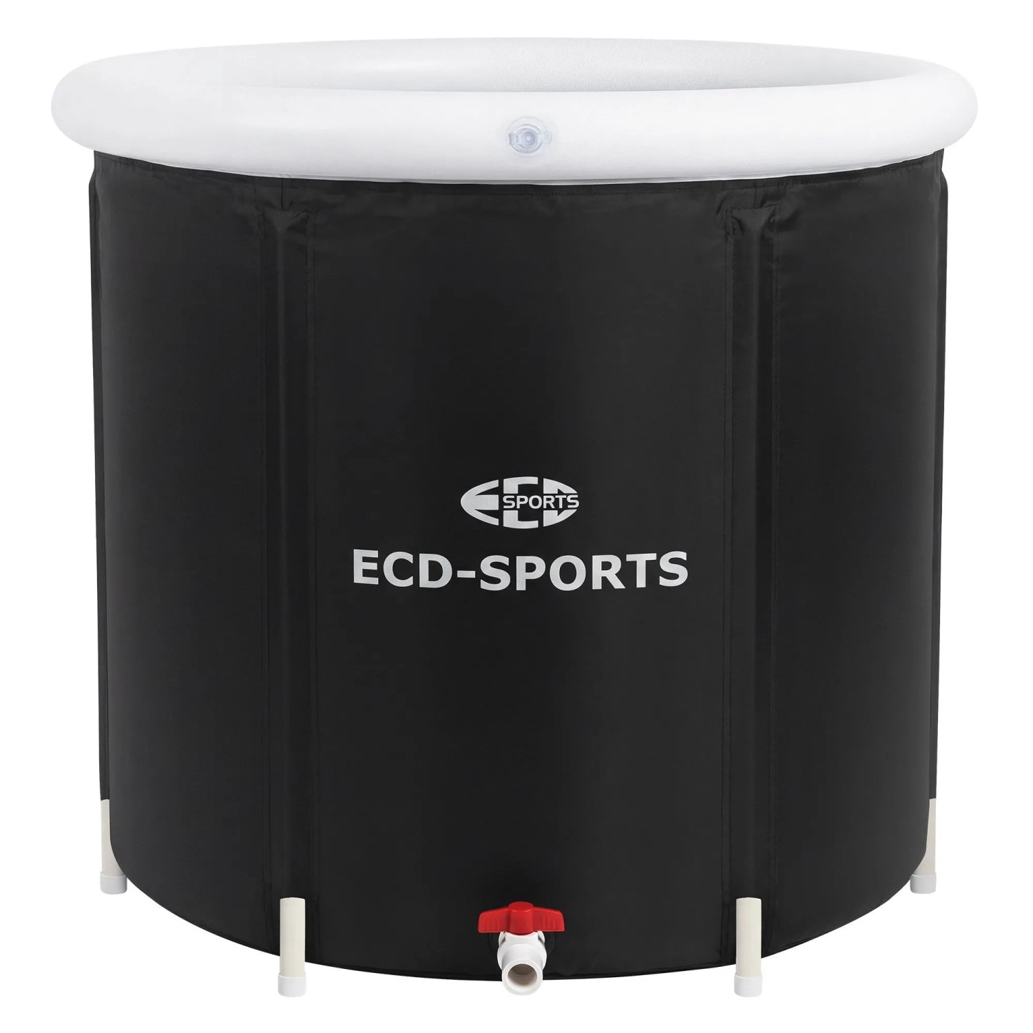 ECD Germany Eisbad, Ø80cm, 350L, schwarz-weiß, aus Oxford-Gewebe, für Kältetherapie und Regeneration.