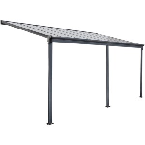 Home Deluxe Terrassenüberdachung Solis Alu, anthrazitfarben mit Polycarbonatplatten.