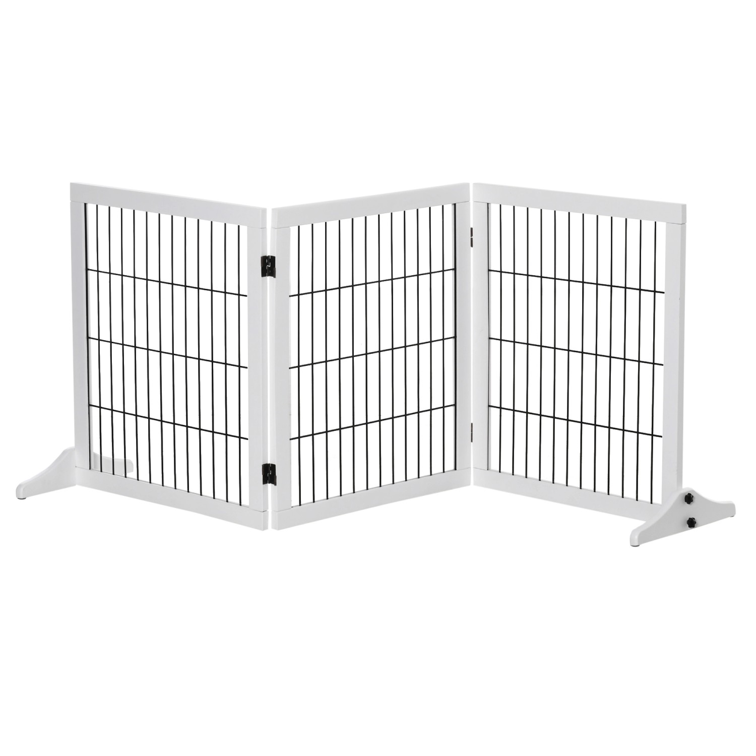 PawHut Absperrgitter für Hunde mit Stützfüßen 185 x 36 x 71 cm