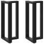 Zwei schwarze, T-förmige vidaXL Bartischbeine aus Stahl, ideal für Stehtische.