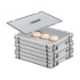 CHEFGASTRO Pizzaballenbox Set, 3 Boxen mit Deckel, 9L, stapelbar, für Pizzateig.