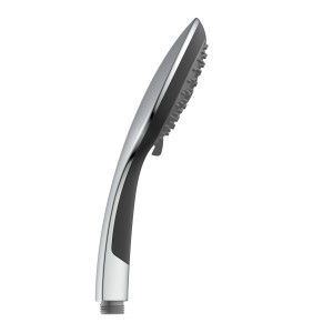 Schütte Handbrause Broadway, schwarz/chrom, mit Antikalk-Noppen und 5 Strahlarten.