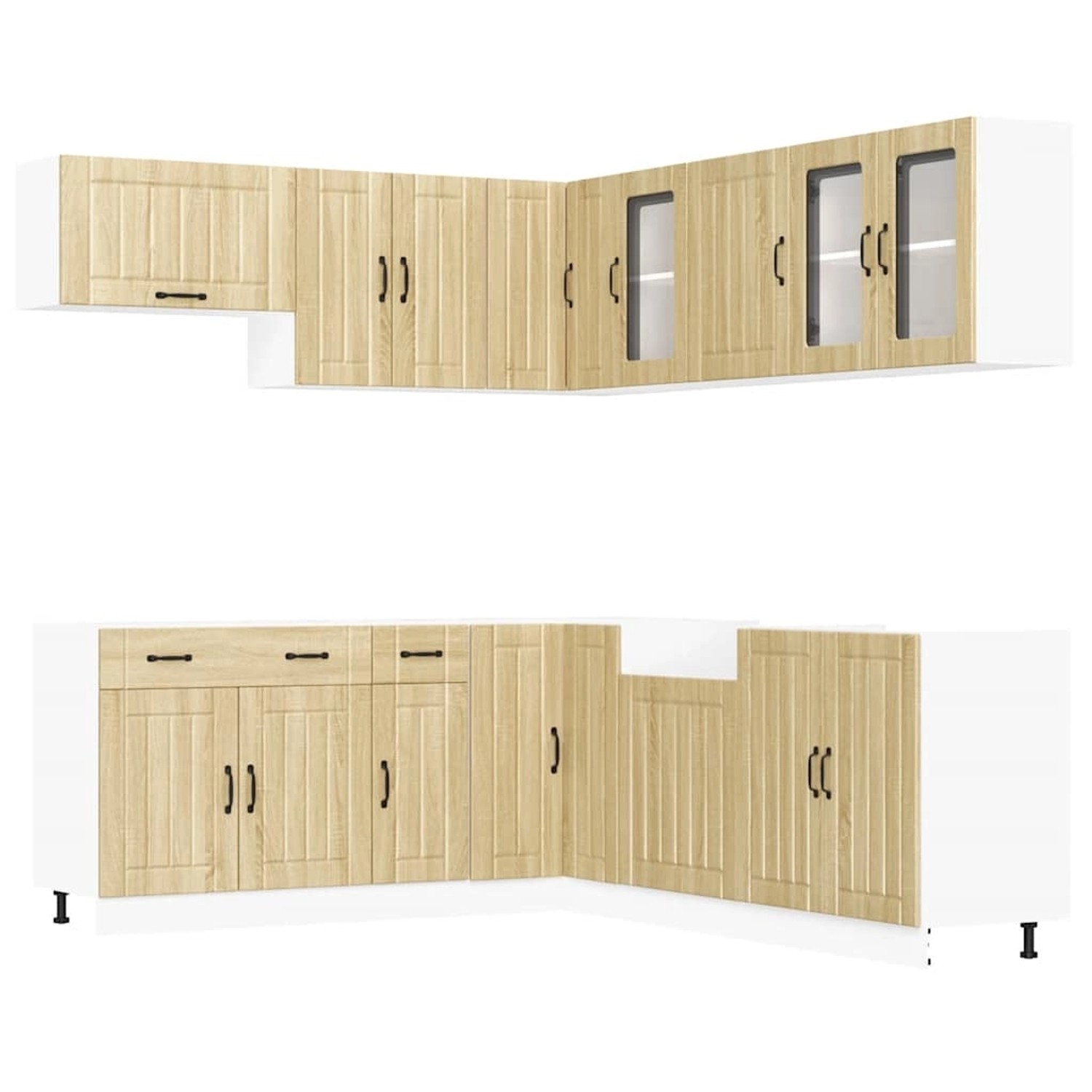 vidaXL 11-Tlg Küchenschrank-Set Lucca Sonoma-Eiche Holzwerkstoff 3314924 günstig online kaufen