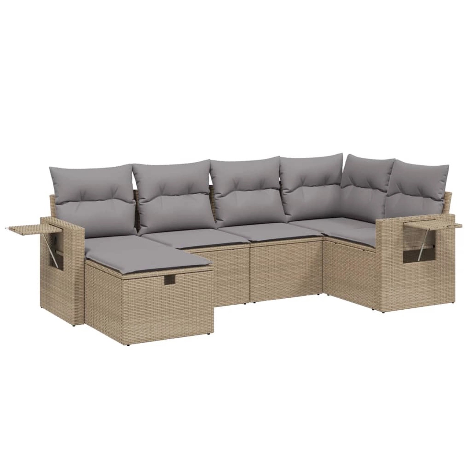 vidaXL 6-tlg Garten-Sofagarnitur mit Kissen Beige Poly Rattan Modell 159 günstig online kaufen