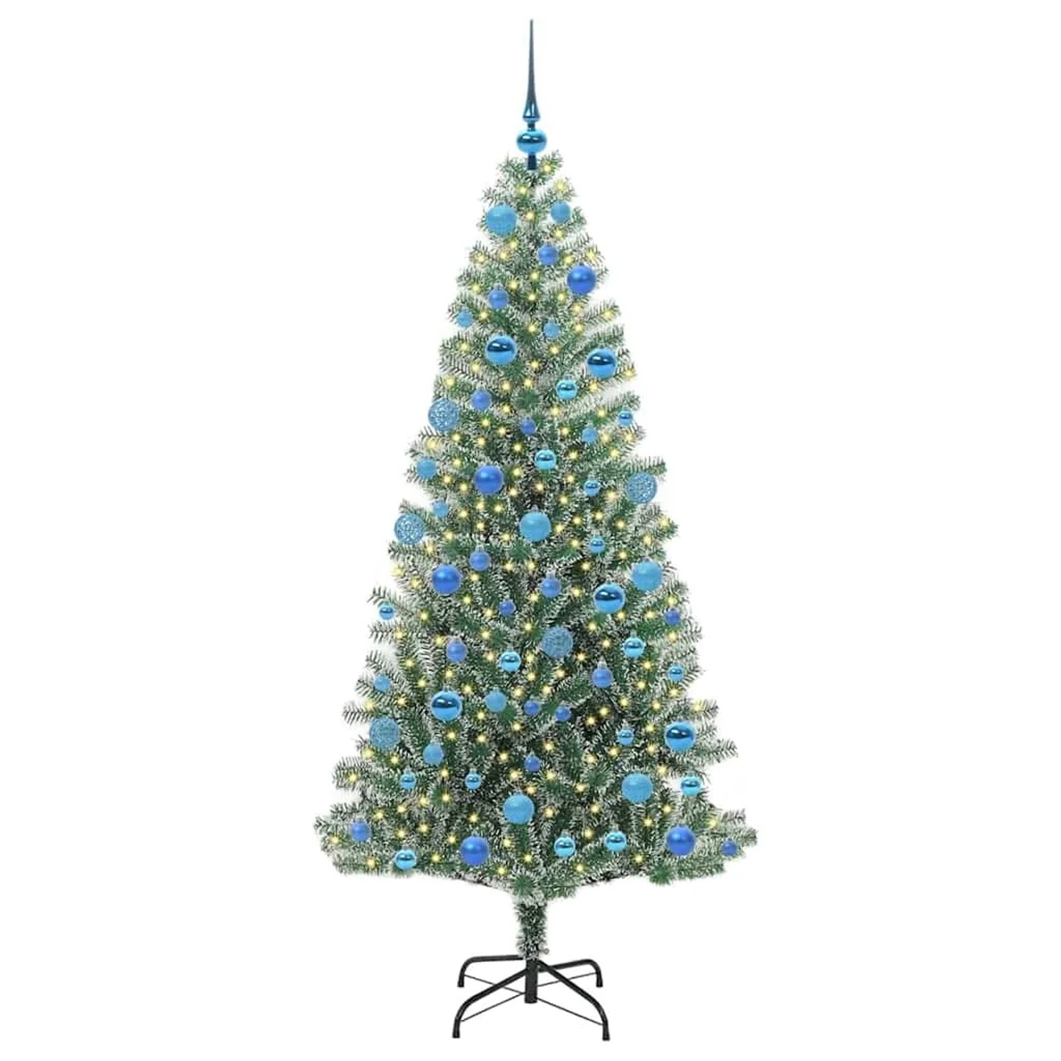 vidaXL Künstlicher Weihnachtsbaum Beschneit mit LED Licht 180 cm 3396822