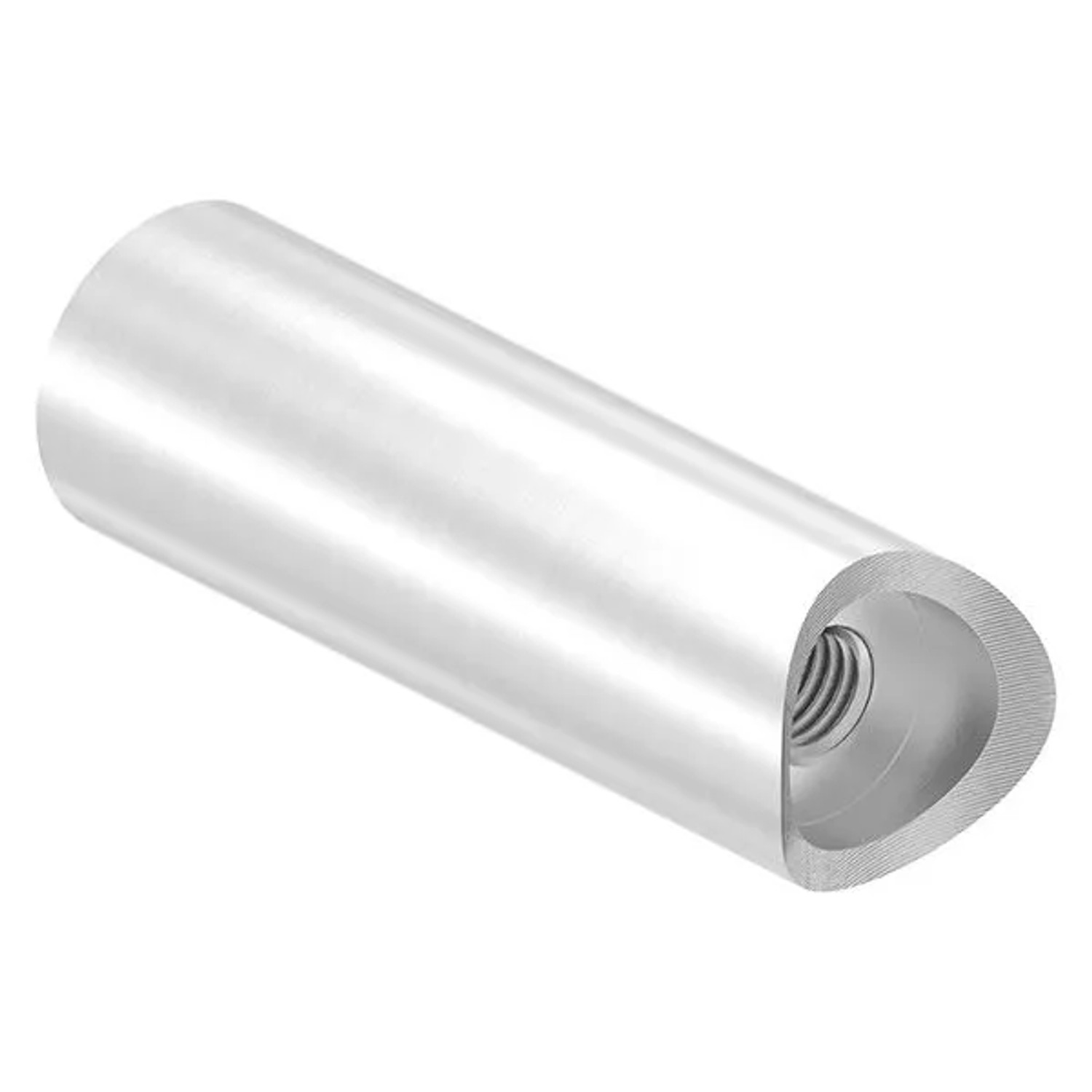 FeNau Wandhalter Edelstahl V2A Für Rohr Ø 33,7 mm L 75 mm M10 Innengewinde Geschliffen Korn 240