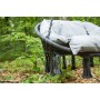 Hängender, grauer Gartenstuhl Hamtic mit Kissen. Bequemer Hängesessel für den Garten.