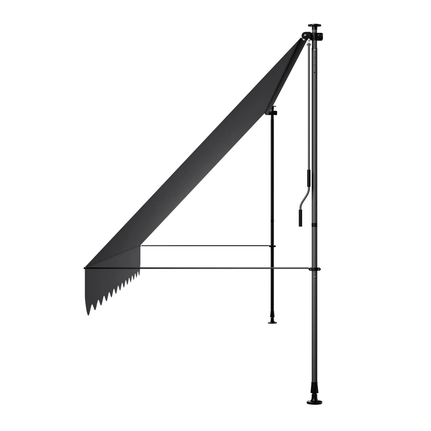 Graue Juskys Klemmmarkise Kapstadt 400x120 cm für Balkon und Terrasse.