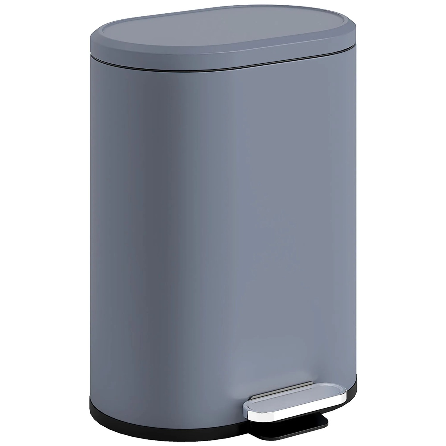 HOMCOM Trash Can Metall Kunststoff 36,5L x 31B x 61H cm Grau