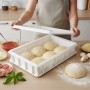 Relaxdays Pizzaballenbox 2er Set Kunststoff Weiß Mit Deckel Stapelbar Gefriergeeignet 7 cm x 40 cm x 30 cm je 1,1 kg_2