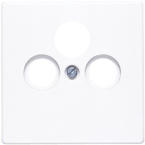 Jung Antennenabdeckung LS990 Alpinweiß, 3-Loch Abdeckung für Antennendosen.