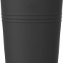 Schwarze Elho Regentonne Green-Basics mit 200 Litern und integriertem Blumentopf.
