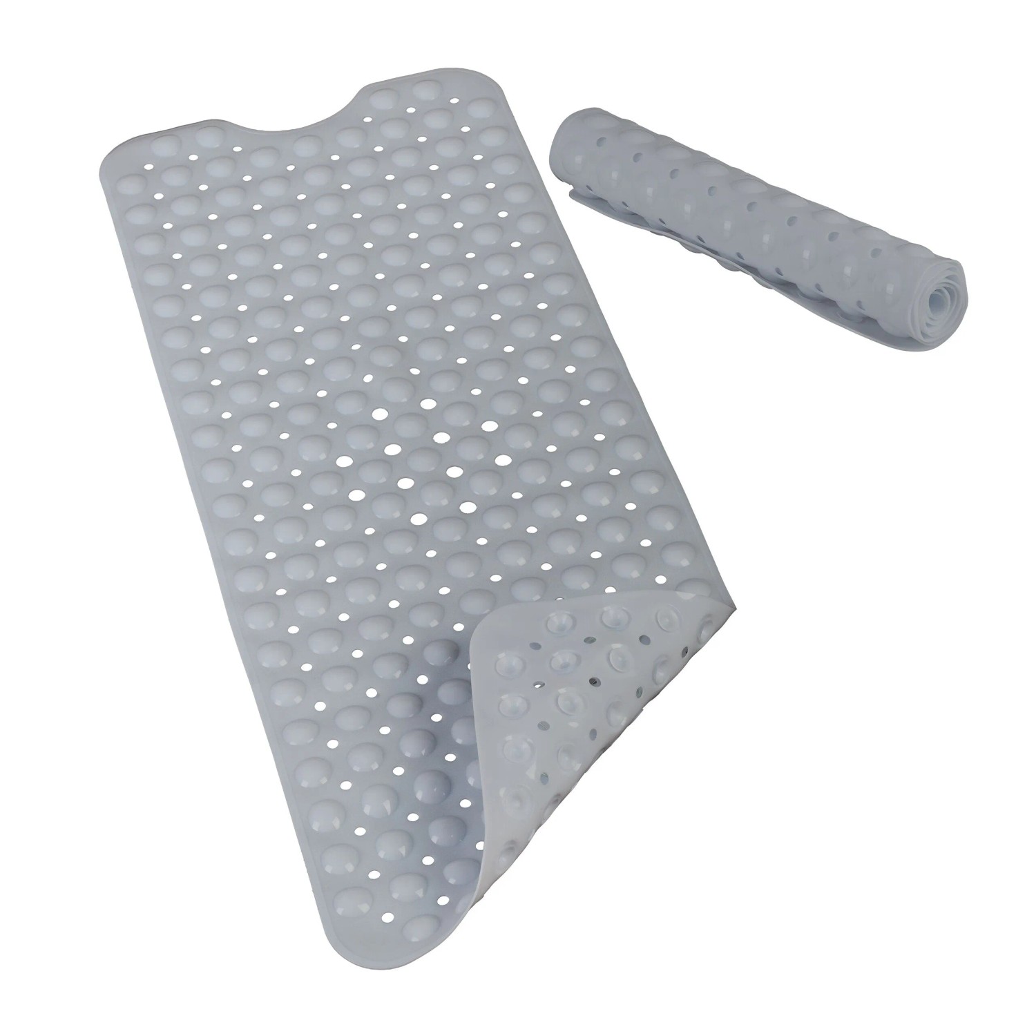Relaxdays Badewannenmatte XXL PVC Grau Rutschfest 97 cm x 39 cm x 0,7 cm 0,8 kg