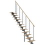 Dolle Mittelholmtreppe Boston, gerade, Eiche/Metall anthrazit, mit Geländer.