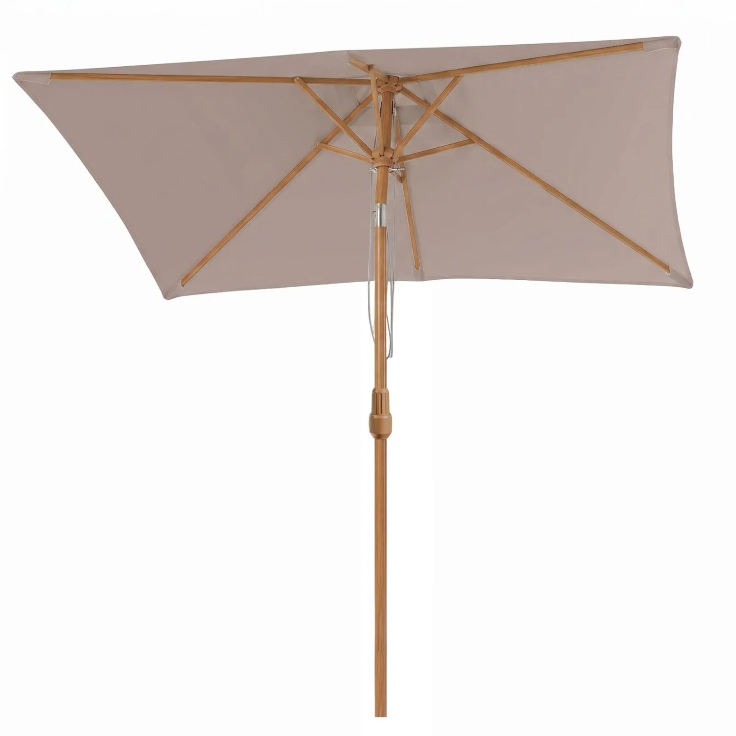 Sekey Sonnenschirm 200 x 150 cm Holzoptik Knickbar UPF 50 Gartenschirm Garten Terrasse