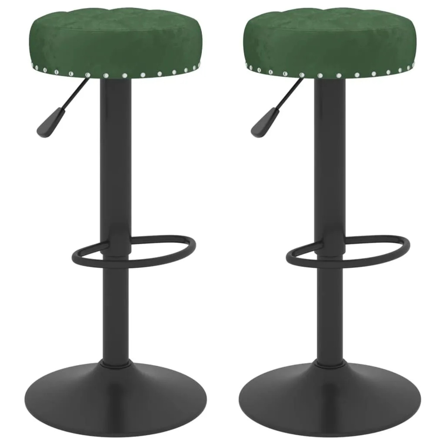 vidaXL Barhocker 2 Stk Dunkelgrün Samt 332998