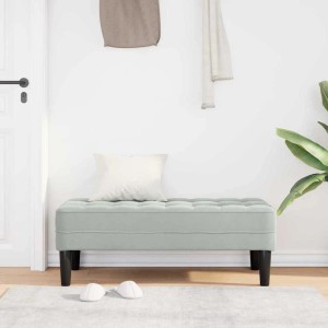 vidaXL Bank Hellgrau 113 x 57 x 39 cm Samt 42001947