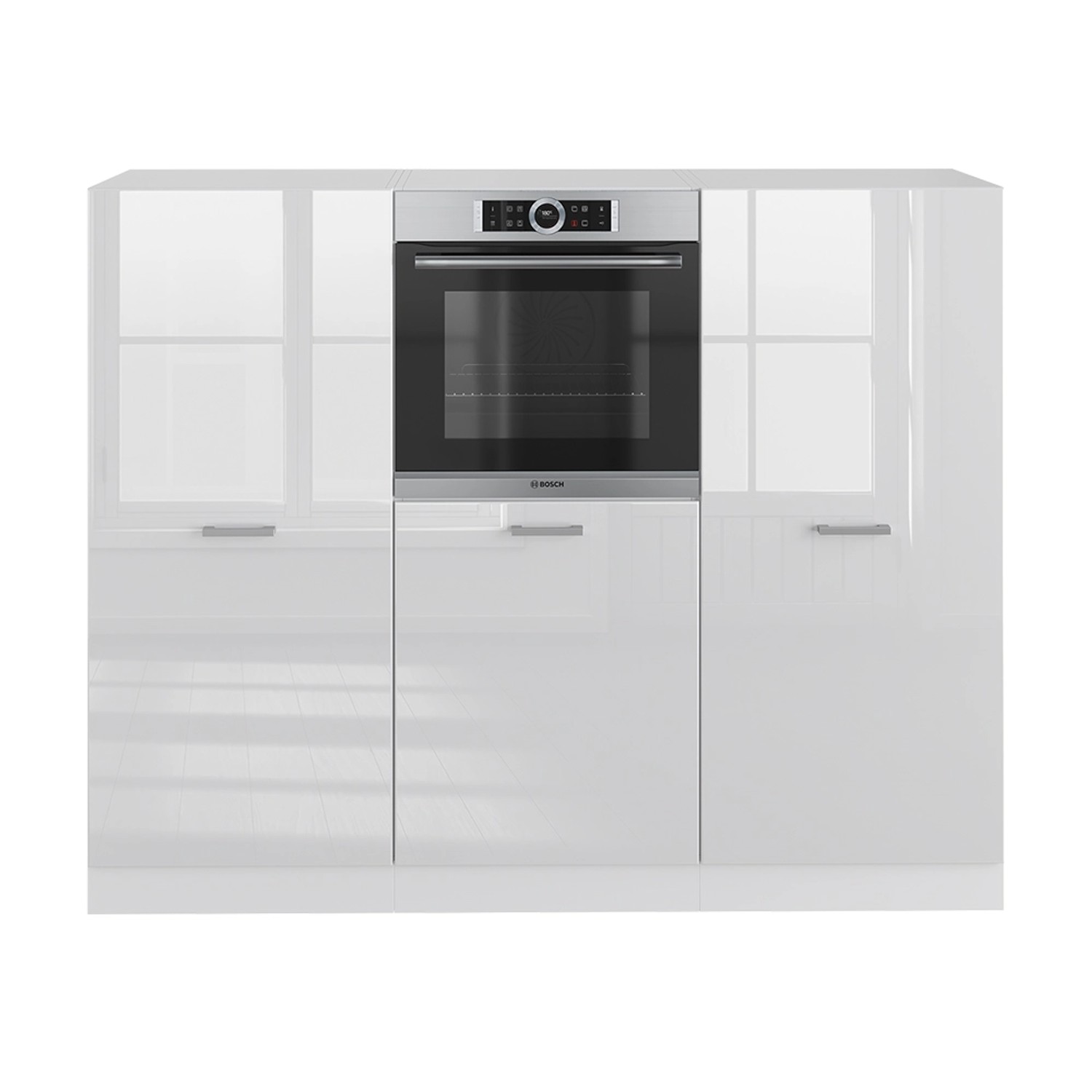 Vicco R-Line Küchenblock Weiß Hochglanz/Weiß 180 cm ohne Arbeitsplatte günstig online kaufen