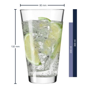 Leonardo Ciao Wassergläser, 48er Set, 300ml, stapelbar, ideal für Getränke aller Art. Geschirr für jeden Haushalt.
