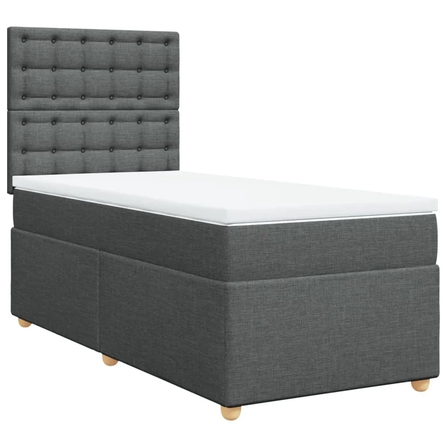 vidaXL Boxspringbett mit Matratze Dunkelgrau 100x200 cm Stoff 3293506 günstig online kaufen