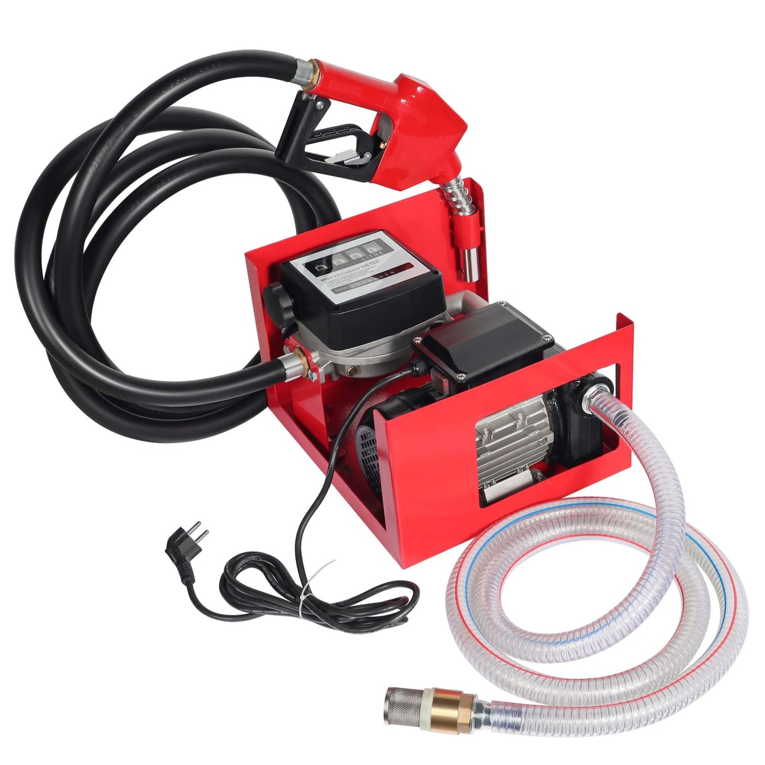 Wiltec Heizöl- Und Dieselpumpe 230V/750W 80L/Min Selbstansaugend Pumpe Pistole