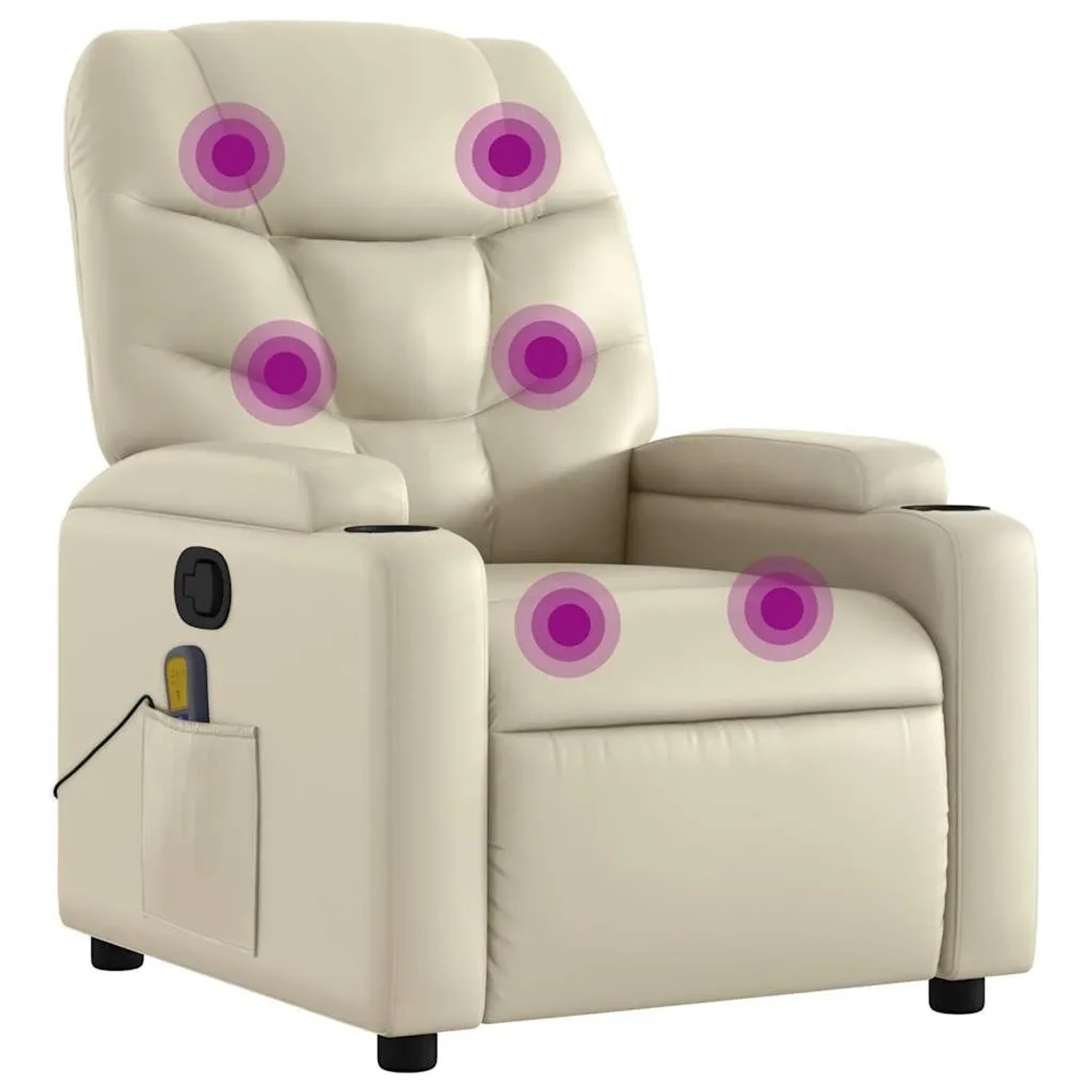 vidaXL Massagesessel mit Relaxfunktion Kunstleder Creme 3206053 günstig online kaufen