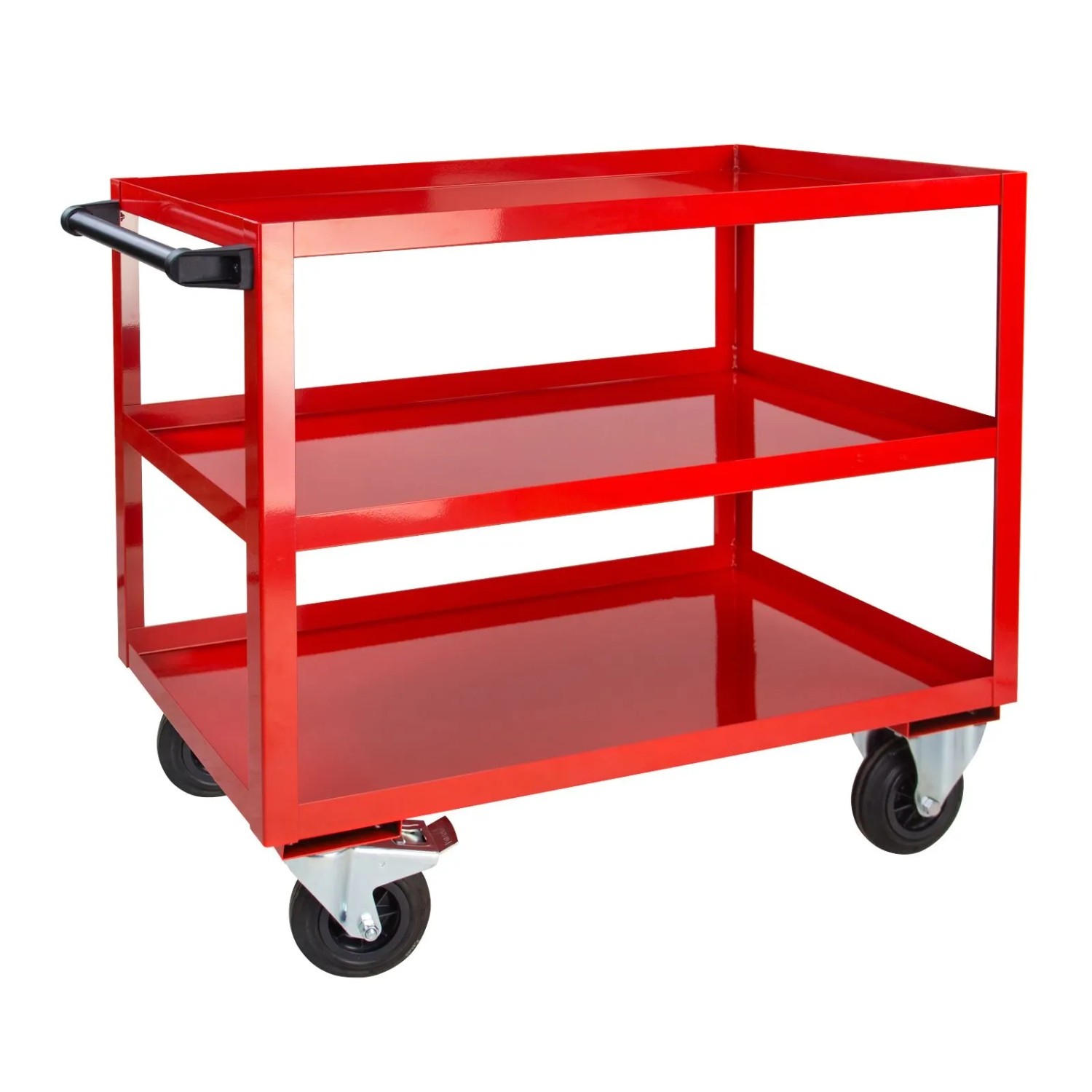 PROREGAL Tischwagen Mit 3 Etagen HxBxT 100x50x91cm Gesamtraglast 150kg Verkehrsrot