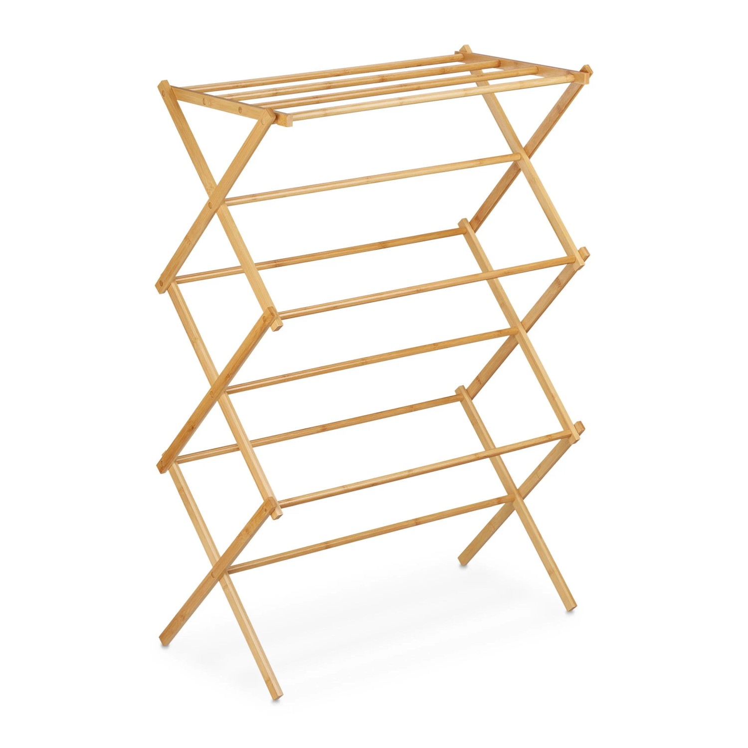 Relaxdays Handtuchständer Bambus Natur Ausziehbar Klappbar Freistehend 106 cm x 74 cm x 36 cm 2,1 kg