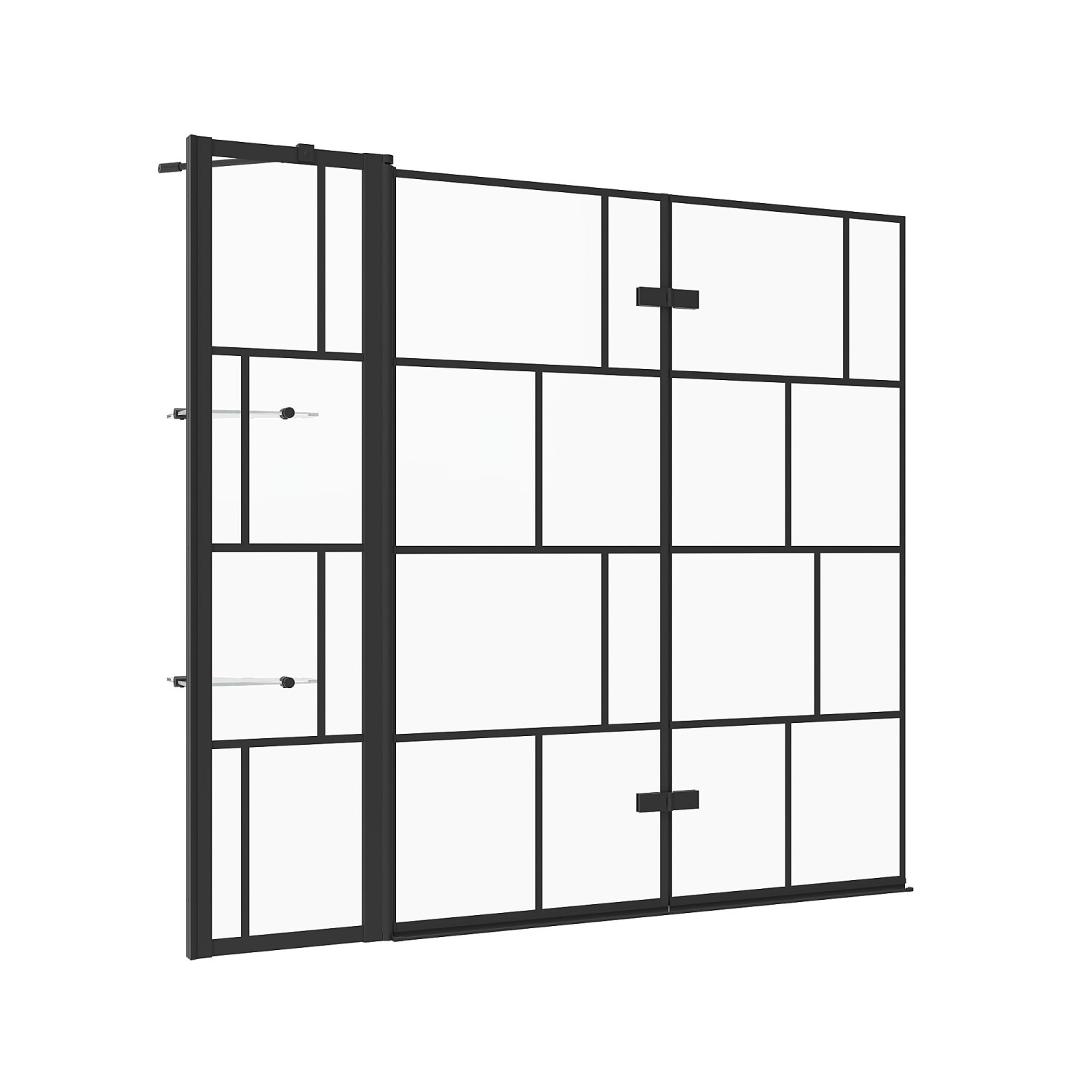 Aquabatos Badewannenaufsatz 3 tlg. Duschwand 150 x 140 cm Badewannenfaltwan günstig online kaufen