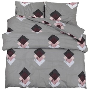 vidaXL Bettwäsche-Set Grau 240x220 cm Baumwolle 136464