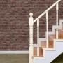 Marburg Vliestapete GZSZ in 3D Steinoptik rot an einer Treppe.