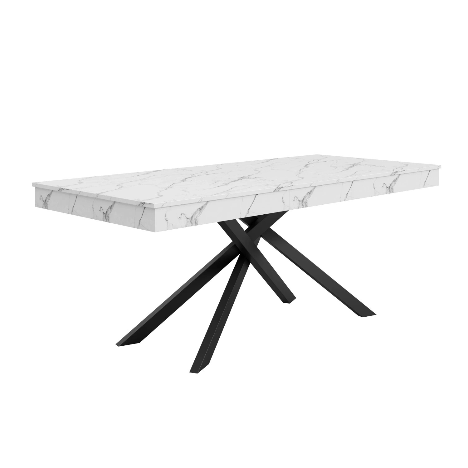 okwish Esstisch Ausziehbarer Tisch für Esszimmer/Küche/Wohnzimmer für 6-8 Personen 140/180 × 80 cm Weiß