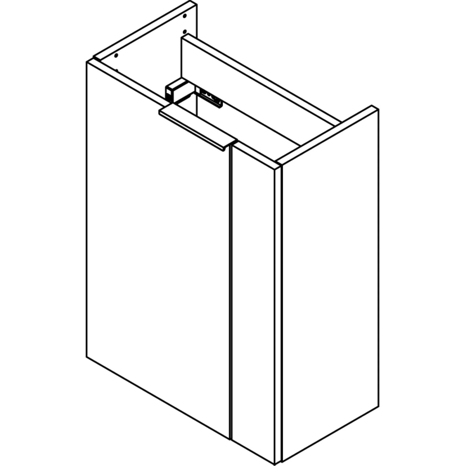 Fackelmann Mini-Waschtischunterschrank SBC Links, 44 cm, Schwarz Matt, für kleine Bäder.