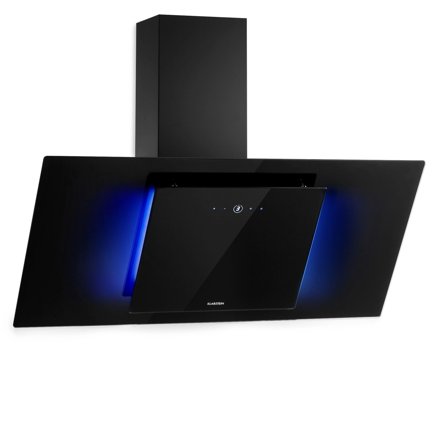 Klarstein Eleonora 90 Dunstabzugshaube 420 m³/h Touch-Panel Ambiente-Licht Schwarz