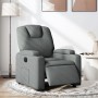 Elektrischer Relaxsessel, dunkelgrau, Stoff. TV-Sessel mit Getränkehalter und Seitentasche.
