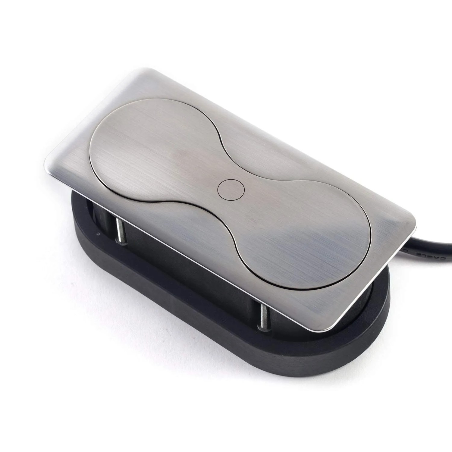 SOTECH Doppel Einbausteckdose Eckig Edelstahloptik Gebürstet mit Schuko USB_3