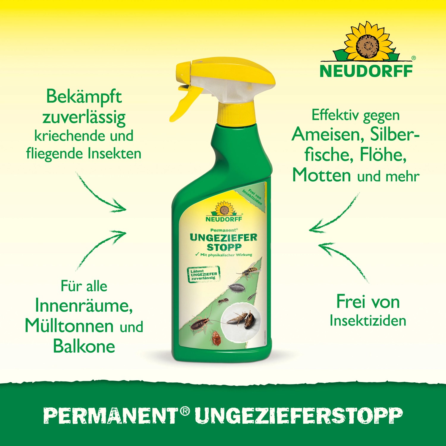 Neudorff Ungezieferstopp Permanent, 500ml Sprühflasche zur Ungezieferbekämpfung