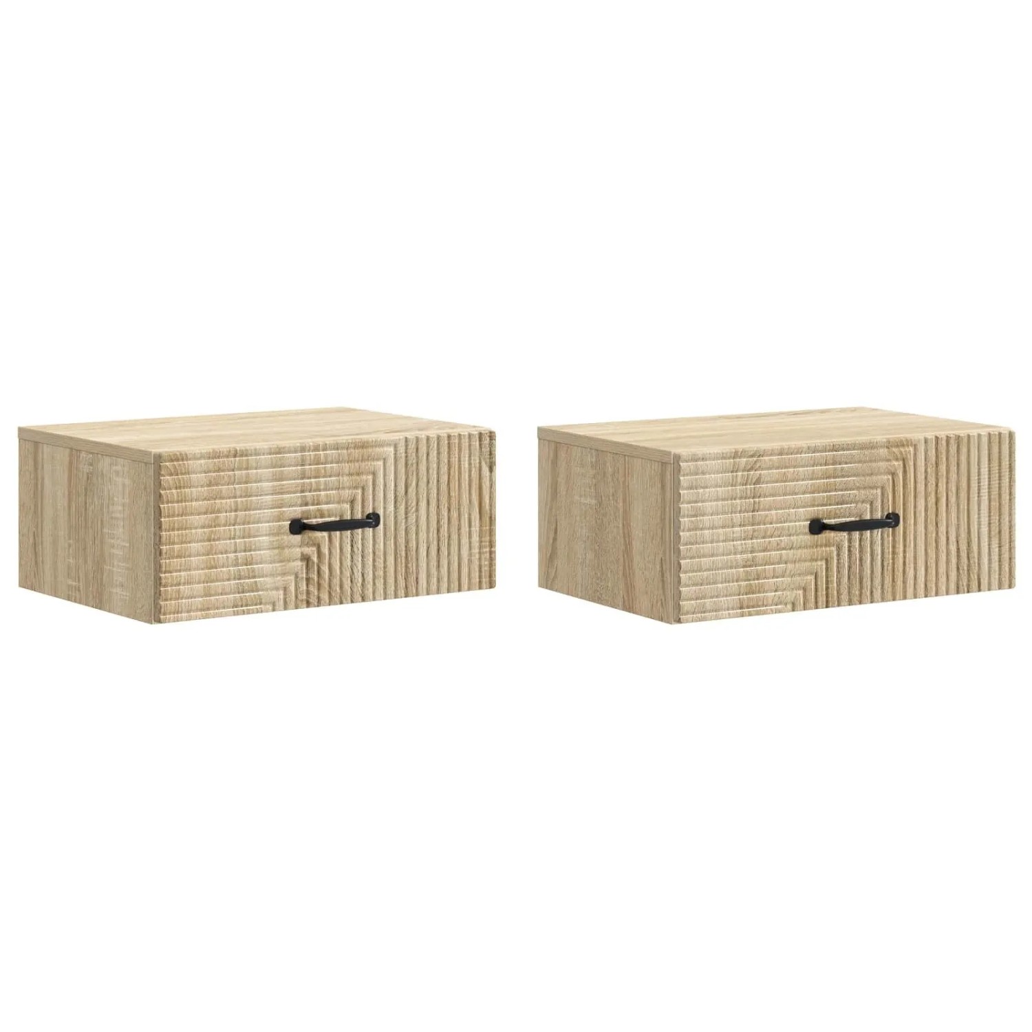 vidaXL Wandmontierter Nachttisch 2 Stk Sonoma-Eiche 49 x 34,5 x 20 cm 898620