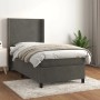 Dunkelgraues vidaXL Boxspringbett 80x200 cm mit Matratze und Samtbezug.