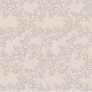 Laura Ashley Vliestapete Burnham Dove Grey mit Blattmuster für dekorative Wandgestaltung.