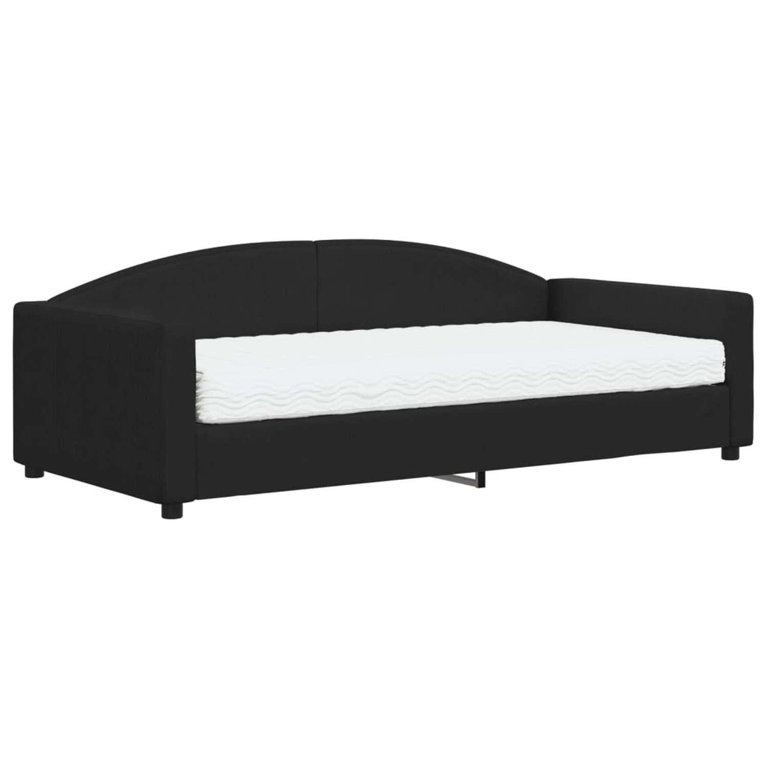 vidaXL Tagesbett mit Matratze Schwarz 100x200 cm Stoff1843244