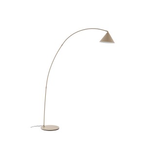 Lindby Stehlampe Bogenleuchte Triangolo 10041613 Modern in Creme aus Metall 1-flammig E27 Wohnzimmerleuchte