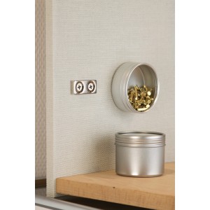 Fix-o-moll Magnet Neodym mit Senkbohrung, silber, 4 Stück zur Befestigung von Haushaltshelfern.