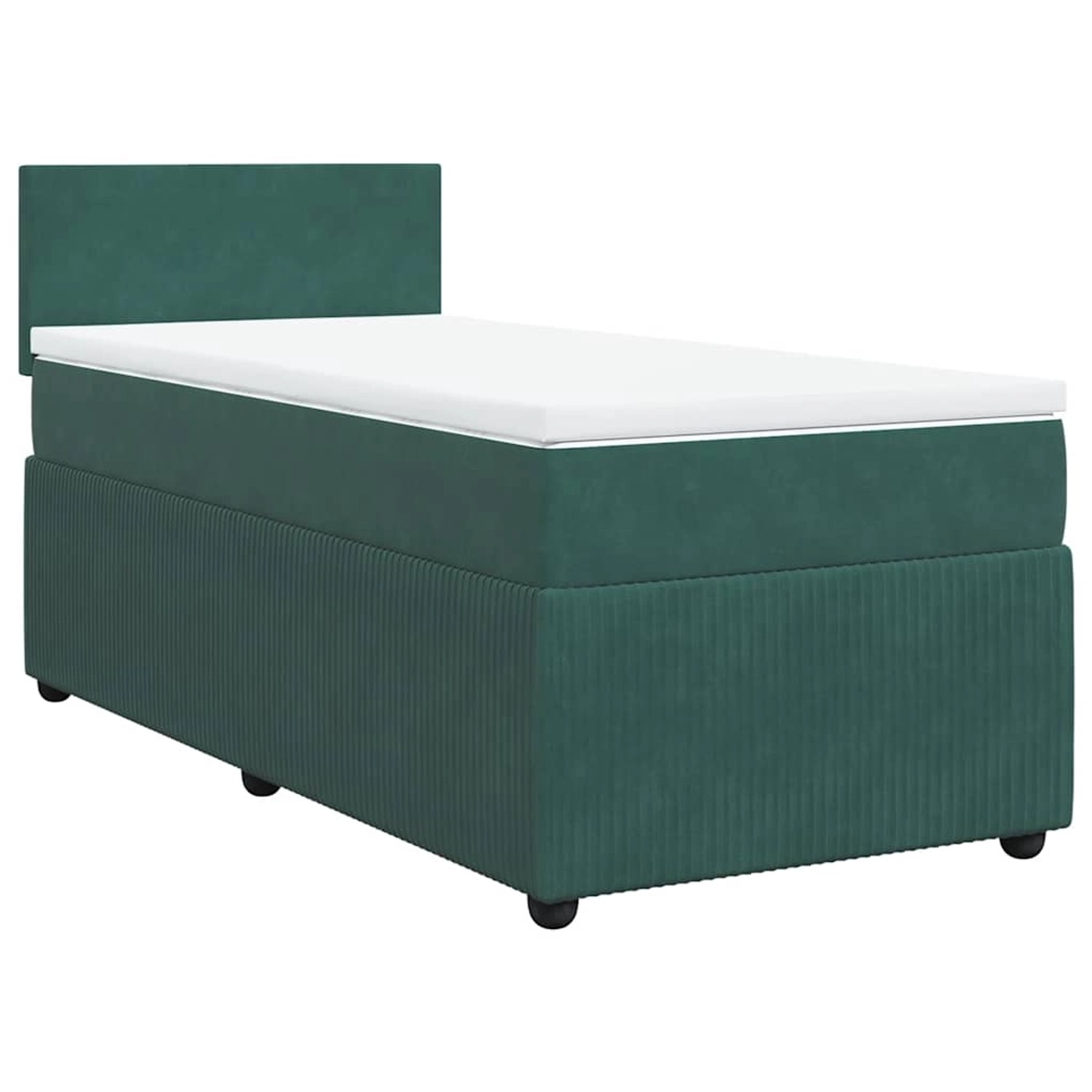 vidaXL Boxspringbett mit Matratze Dunkelgrün 90x200 cm Samt 3287635 günstig online kaufen